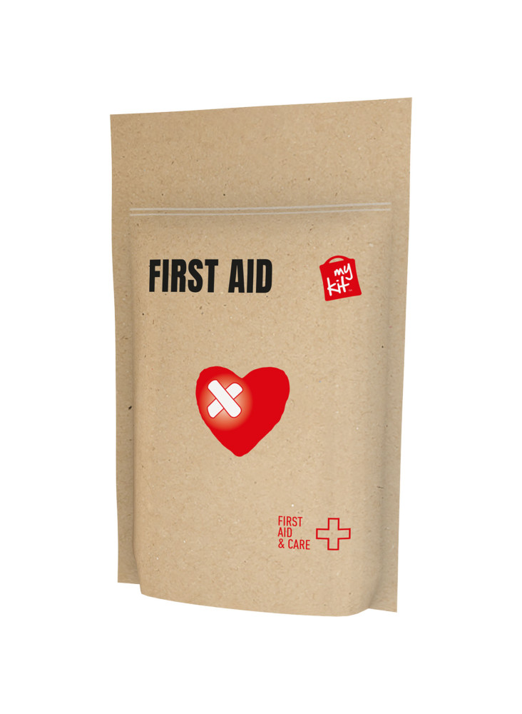 Mini kit publicitaire premiers secours pochette papier MyKit