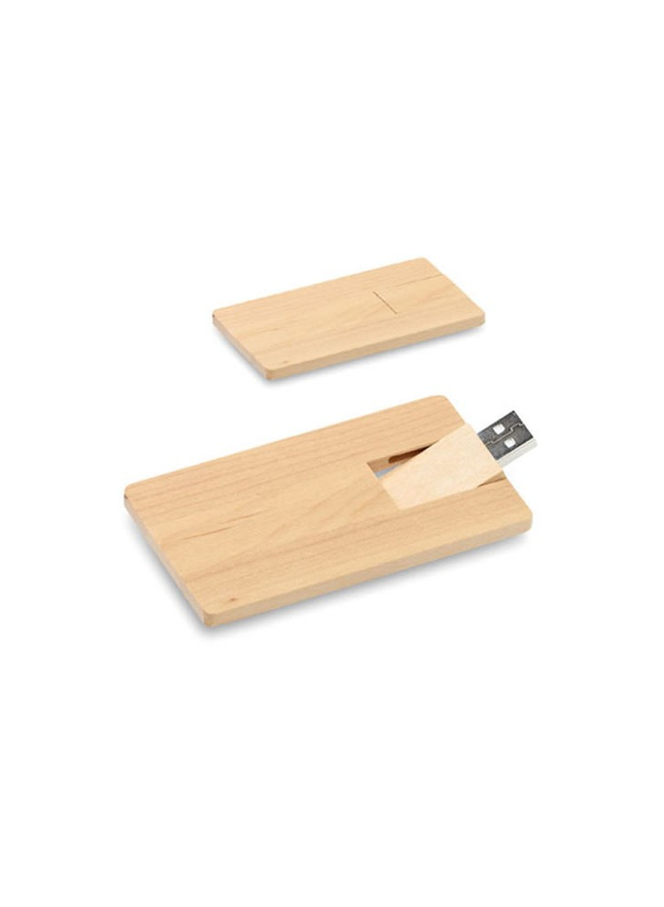 objet publicitaire - promenoch - Clé USB Bois Carte de Crédit  - Clés USB Publicitaire