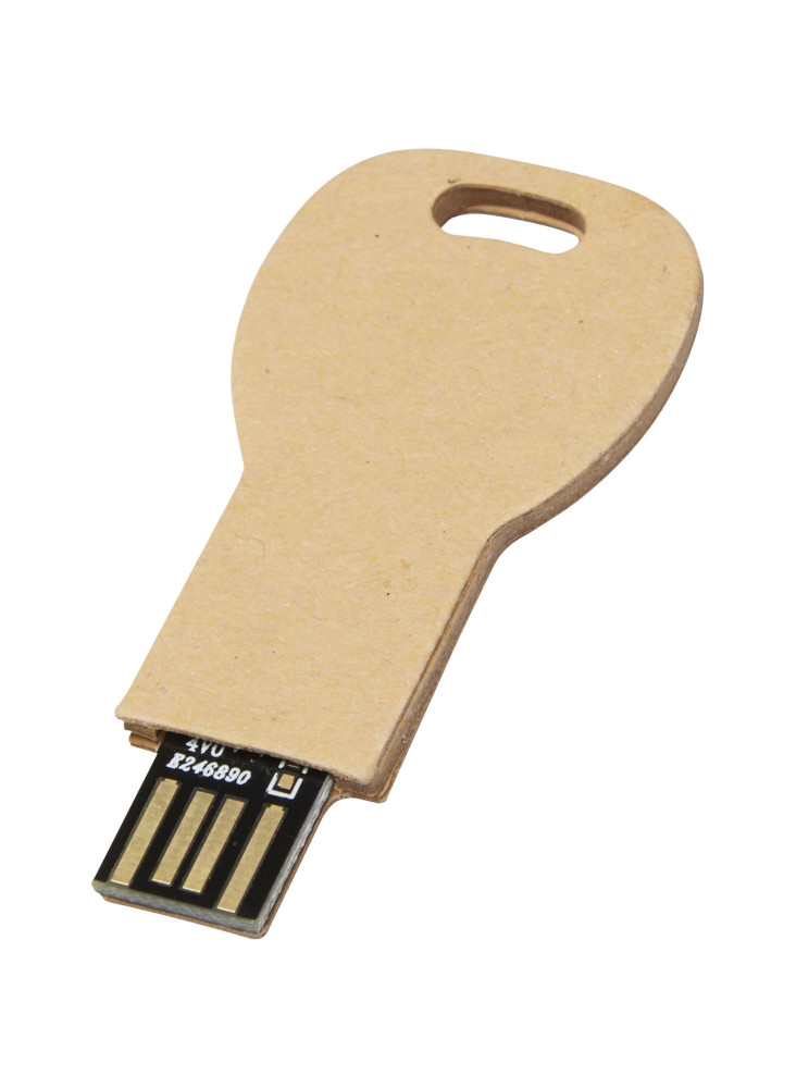 Clé USB publicitaire 2.0 papier recyclé forme clé