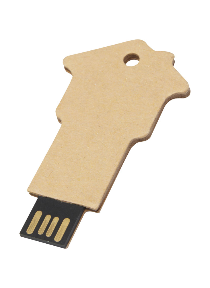 Clé USB publicitaire 2.0 papier recyclé forme maison