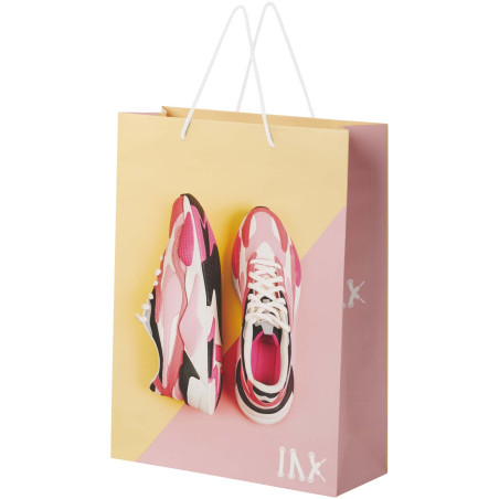 Sac publicitaire papier 170 g/m2 Integra fait à la main avec poignées torsadées en plastique, 31 x 12 x 41 cm