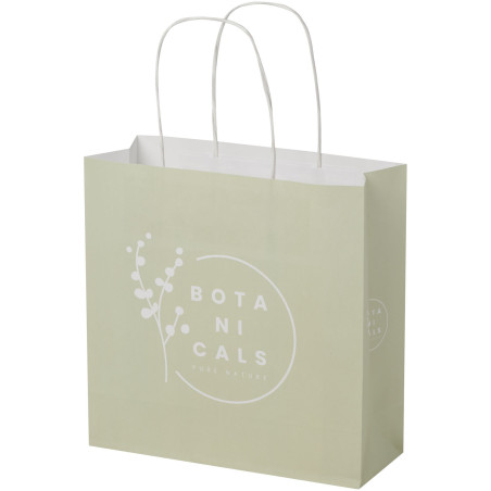 Sac publicitaire papier Kraft 120 g/m2 avec poignées torsadées, 24 x 9 x 24 cm