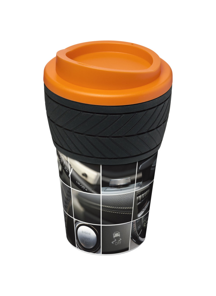 Gobelet publicitaire isotherme recyclé Brite-Americano® motif pneu 350 ml