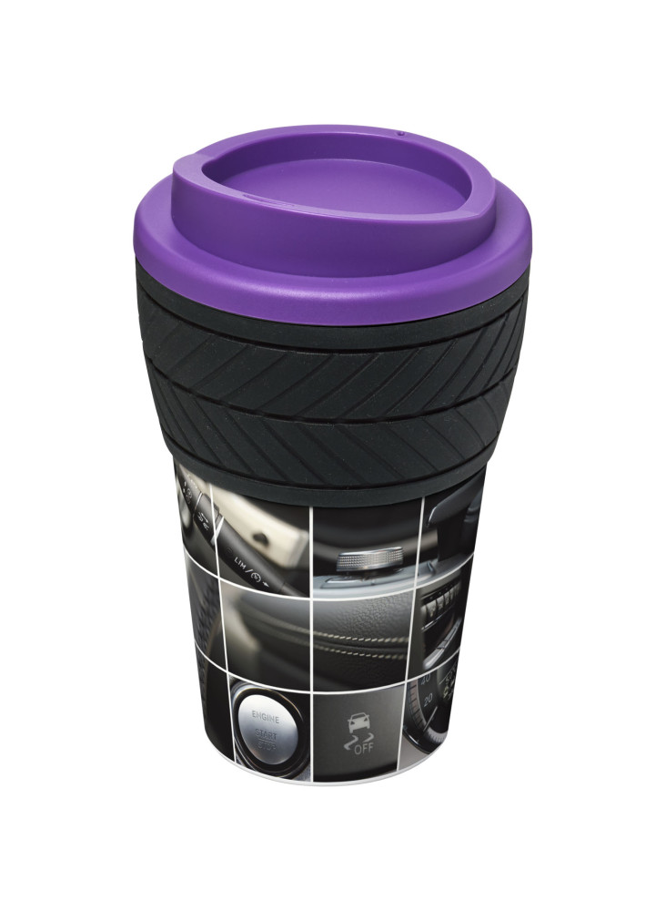 Gobelet publicitaire isotherme recyclé Brite-Americano® motif pneu 350 ml