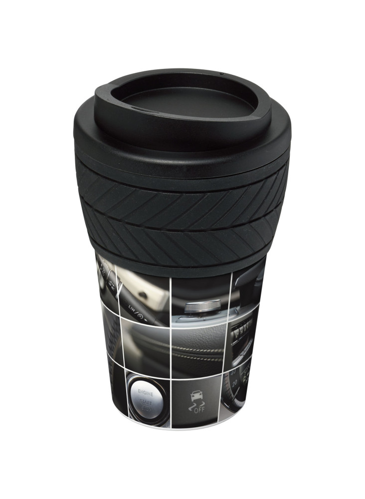 Gobelet publicitaire isotherme recyclé Brite-Americano® motif pneu 350 ml