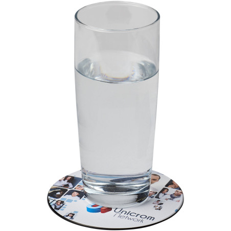Sous-verre rond publicitaire recyclé Brite-Mat