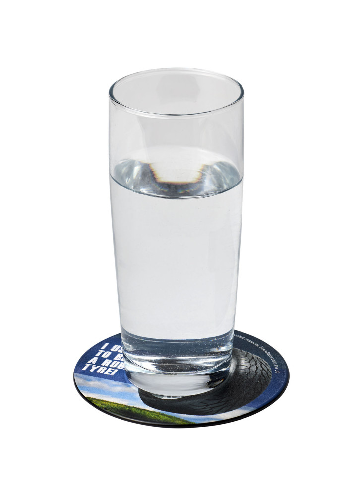 Sous-verre rond publicitaire recyclé pneu Brite-Mat