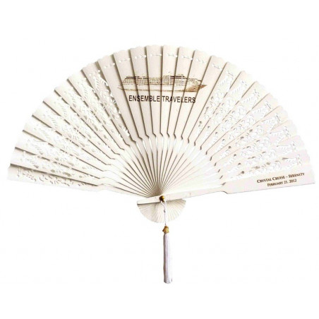 Eventail Luxe Bois + Etui Personnalisé