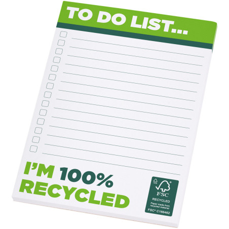 Bloc-notes publicitaire Desk-Mate A6 en papier recyclé