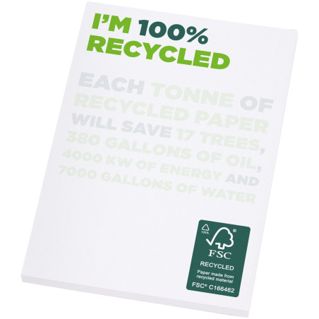 Bloc-notes publicitaire Desk-Mate A7 en papier recyclé