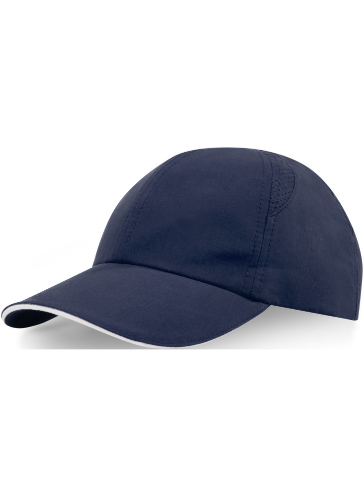 Casque publicitaire tte sandwich 6 panneaux de 110 g m² GRS recyclée ajustable Morion