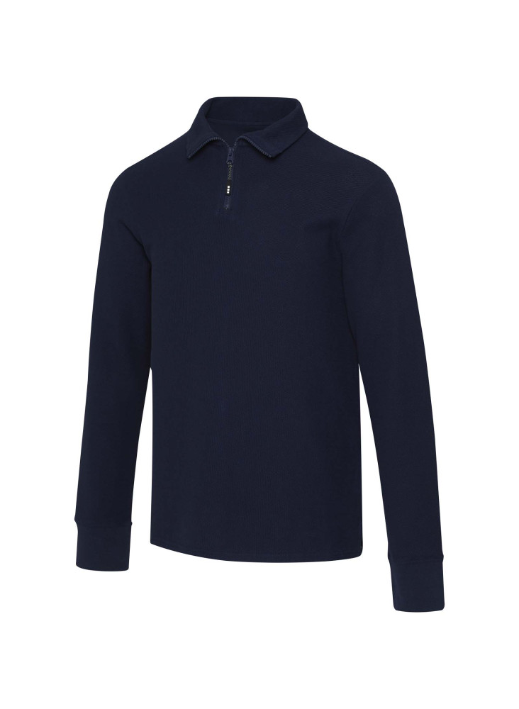Polo unisexe de 245 g/m² Apollo à manches longues et demi fermeture éclair