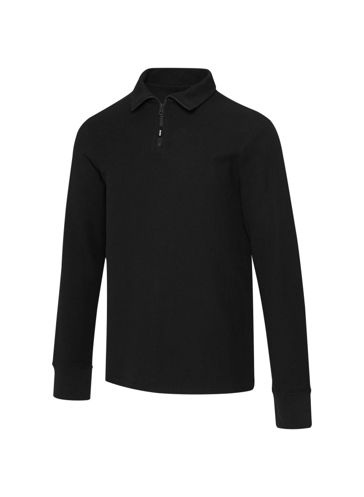 Polo unisexe de 245 g/m² Apollo à manches longues et demi fermeture éclair