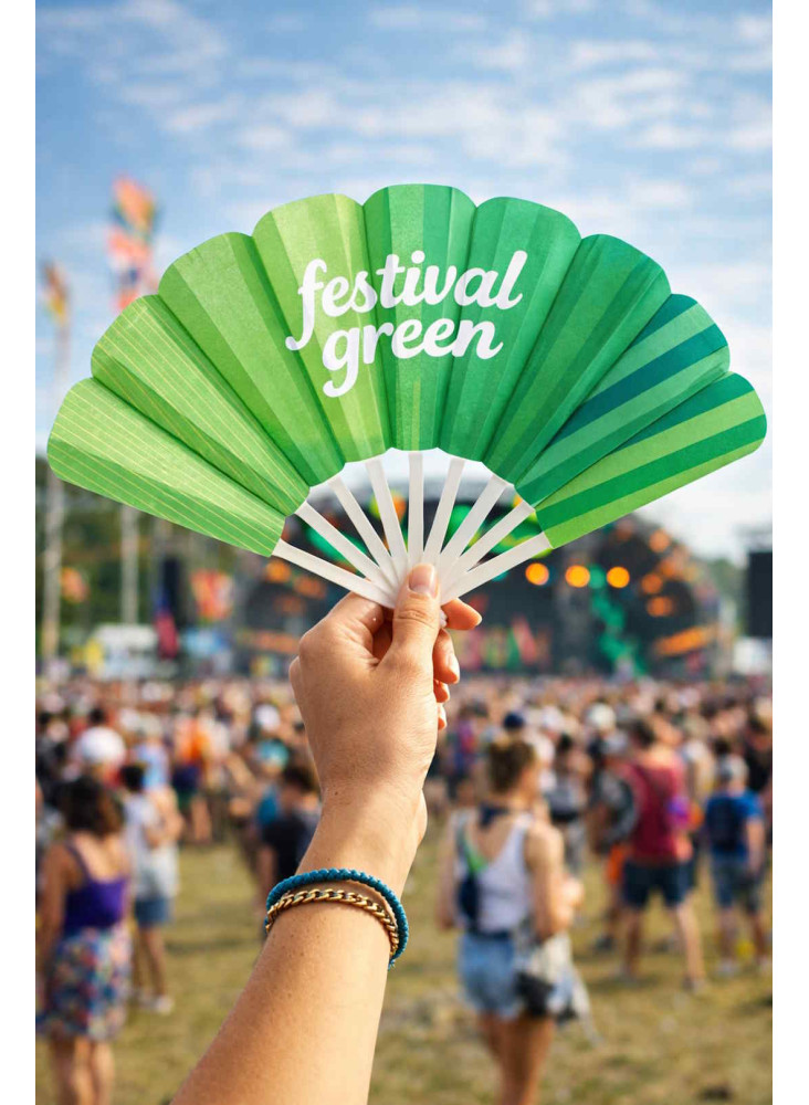Eventail coloré plastique publicitaire