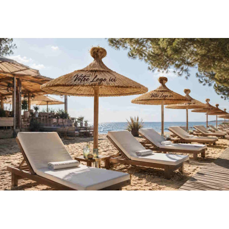 Parasol en paille publicitaire