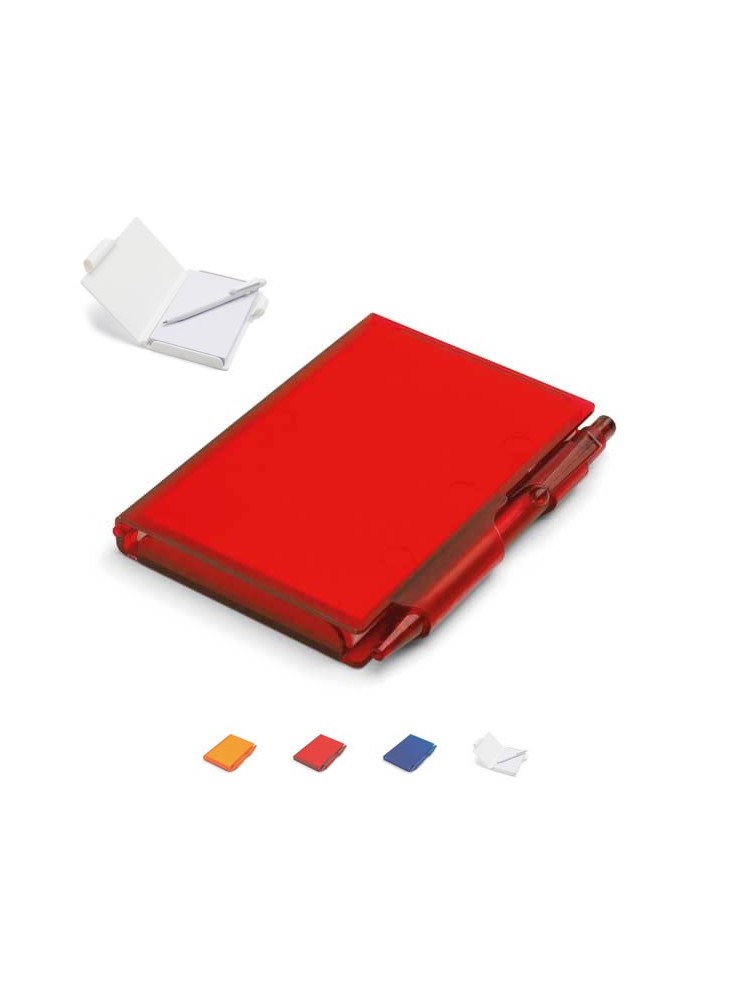 Bloc-notes Melvin rouge avec porte stylo personnalisé
