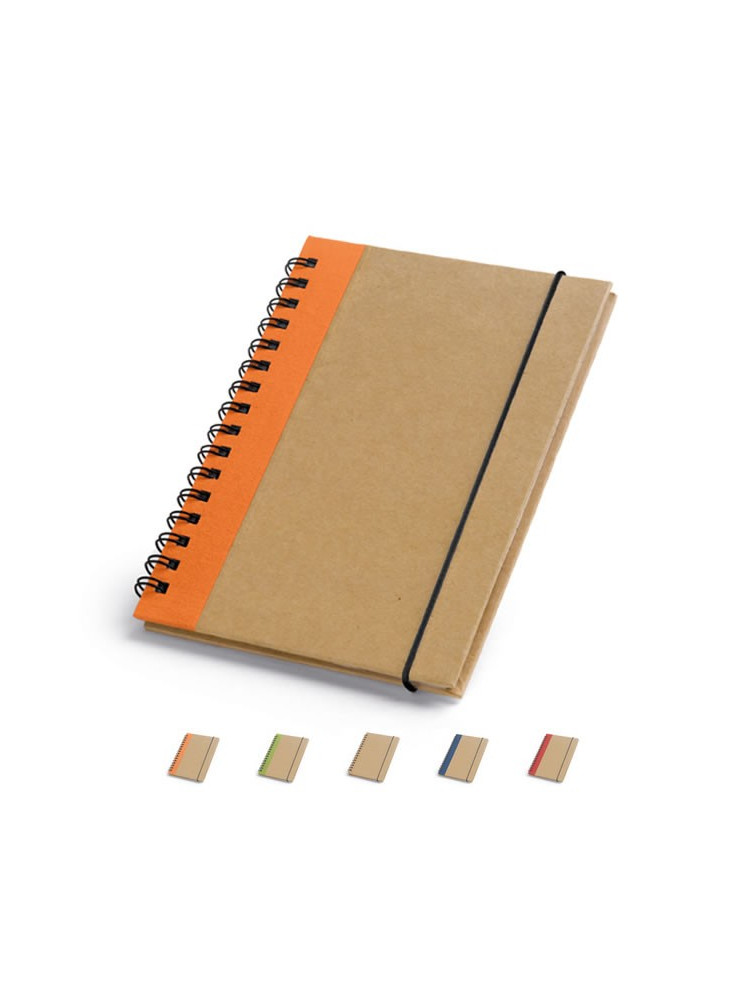 Bloc-notes Spirales avec élastique bicolore Jade publicitaire