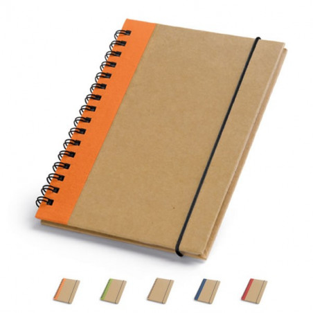 Bloc-notes Spirales avec élastique bicolore Jade publicitaire