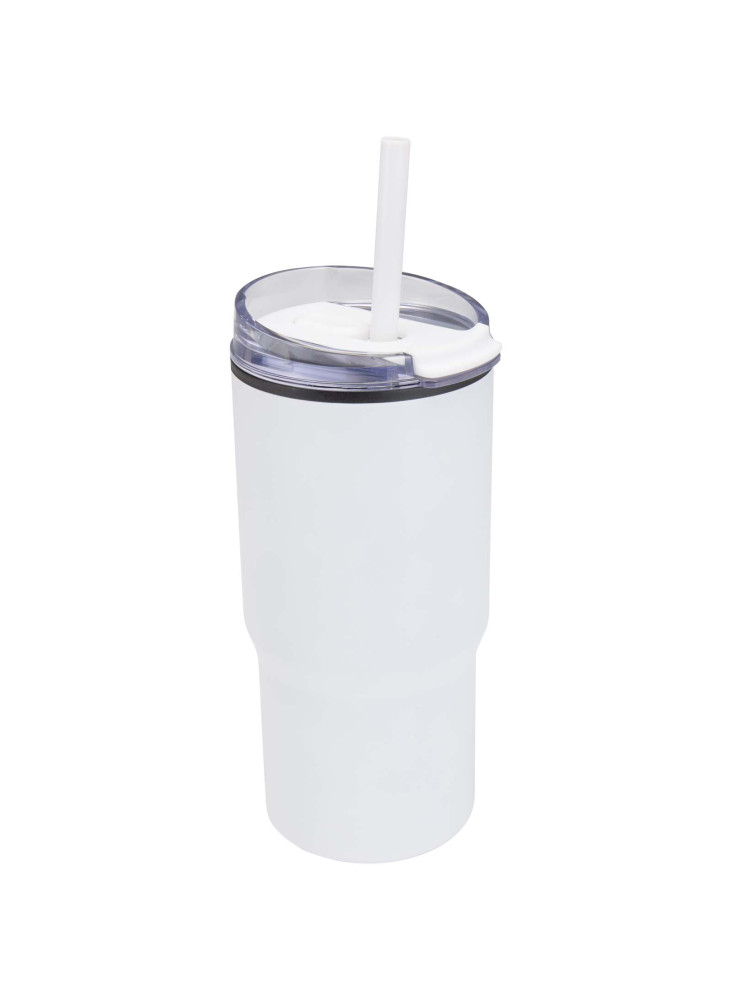 Gobelet isotherme à double paroi Westin 540 ml en RCS recyclé, avec paille