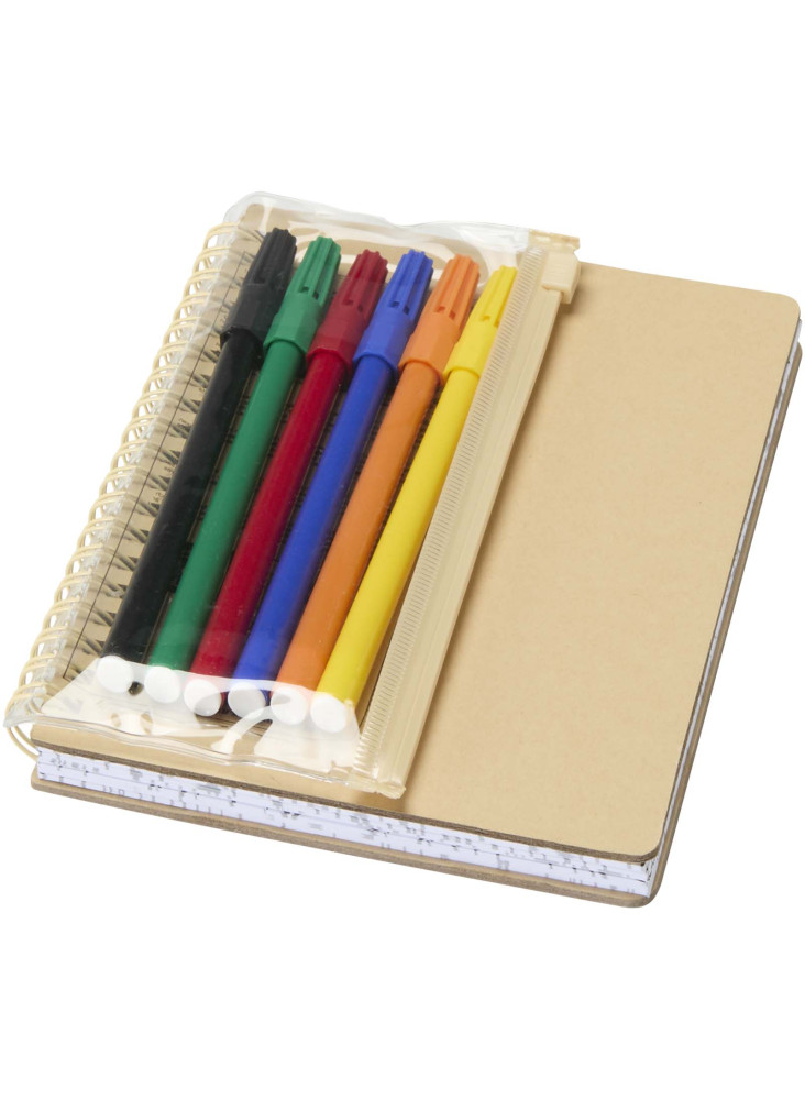 Cahier à couverture rigide Squiggle B6 et lot de marqueurs