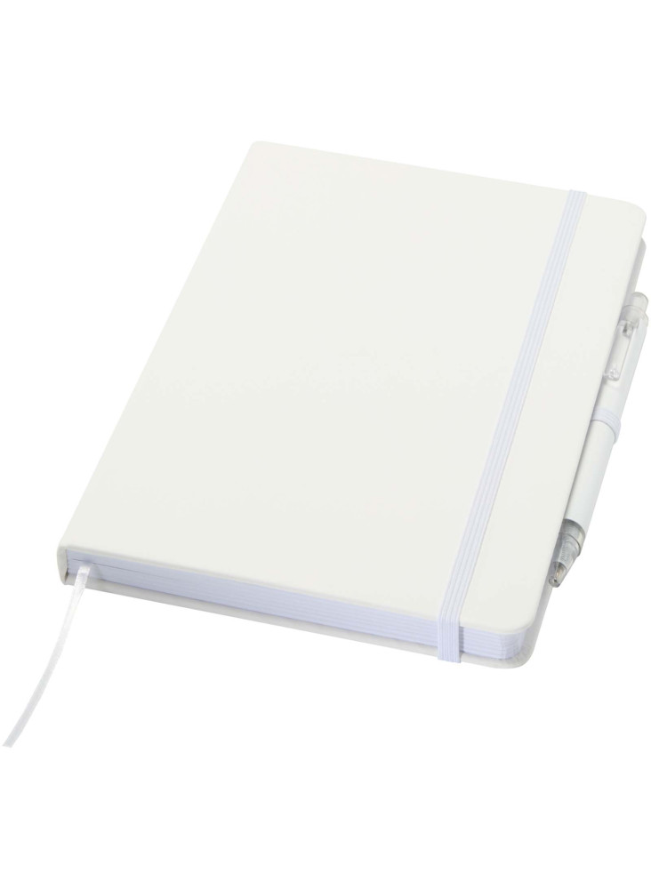 Ensemble comprenant un cahier en papier recyclé Spectrum A5 et un stylo à bille