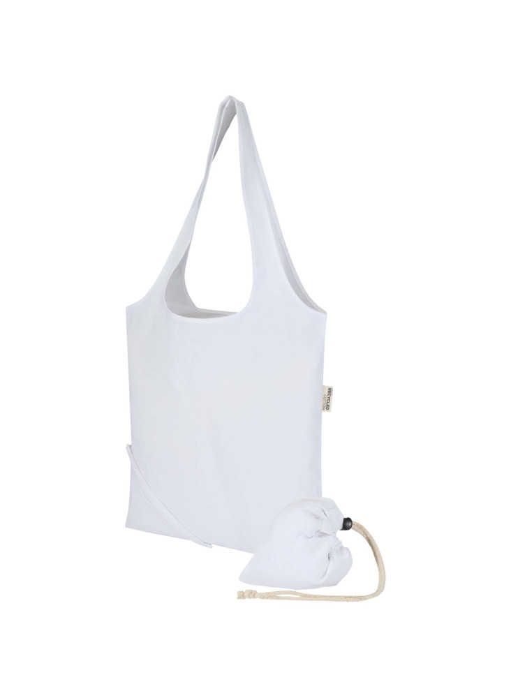 Sac fourre-tout pliable en coton recyclé GRS « Madras Blend » 140 g/m², 7 L