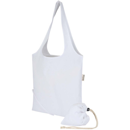 Sac fourre-tout pliable en coton recyclé GRS « Madras Blend » 140 g/m², 7 L