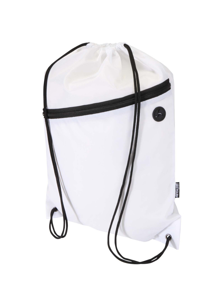 Sac à cordon Oriole en RPET avec poche avant zippée, 5 L