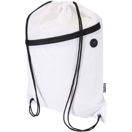 Sac à cordon Oriole en RPET avec poche avant zippée, 5 L