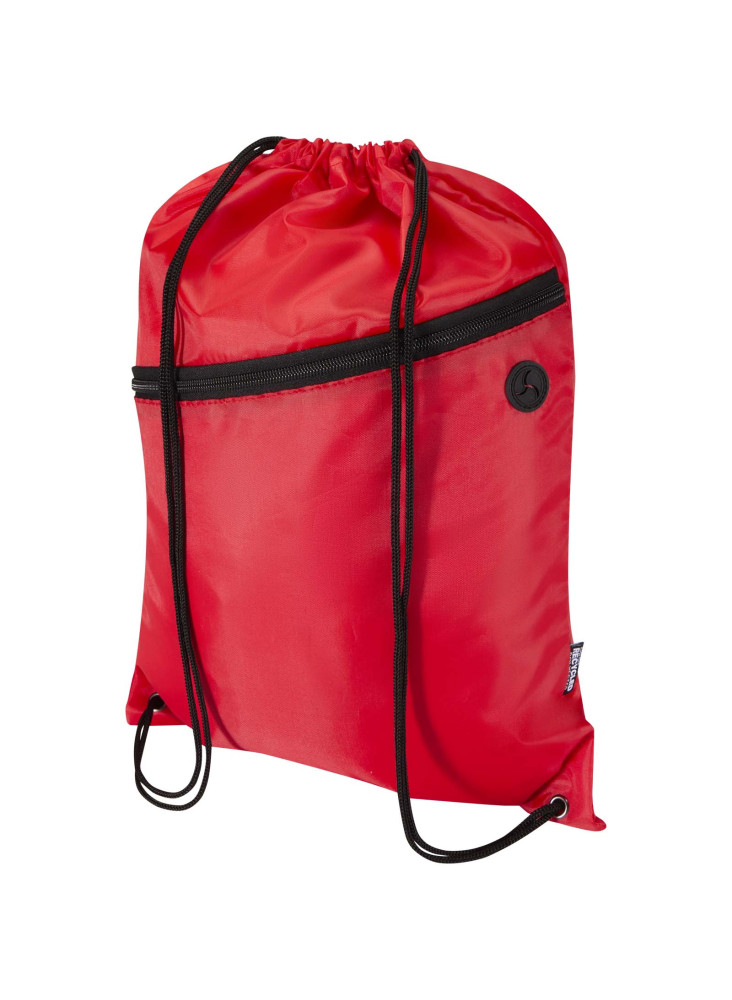 Sac à cordon Oriole en RPET avec poche avant zippée, 5 L