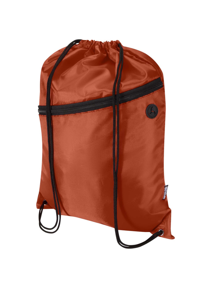 Sac à cordon Oriole en RPET avec poche avant zippée, 5 L