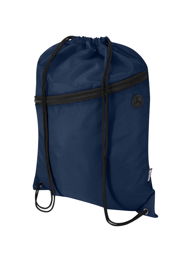 Sac à cordon Oriole en RPET avec poche avant zippée, 5 L