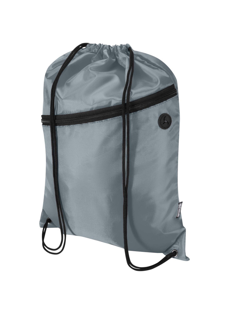 Sac à cordon Oriole en RPET avec poche avant zippée, 5 L