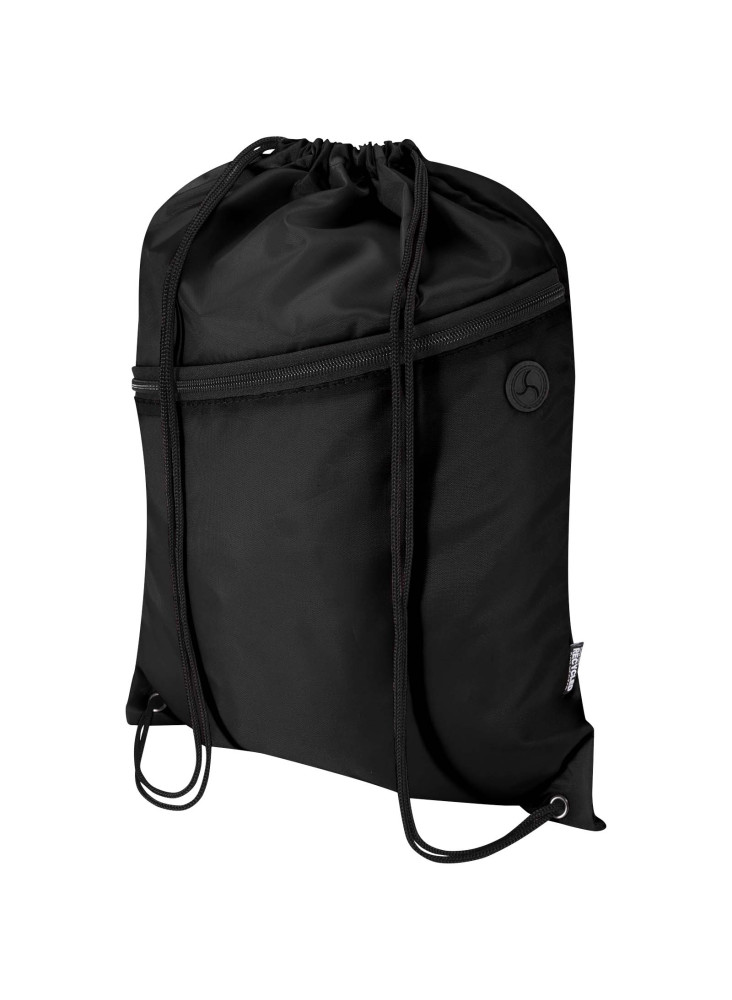 Sac à cordon Oriole en RPET avec poche avant zippée, 5 L