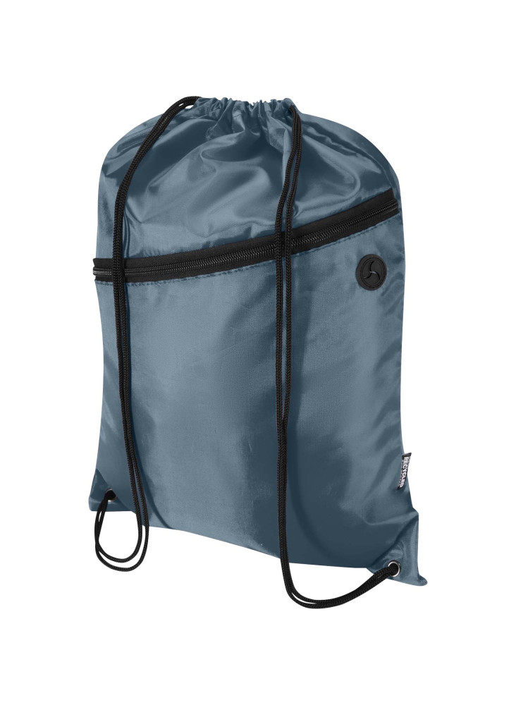 Sac à cordon Oriole en RPET avec poche avant zippée, 5 L