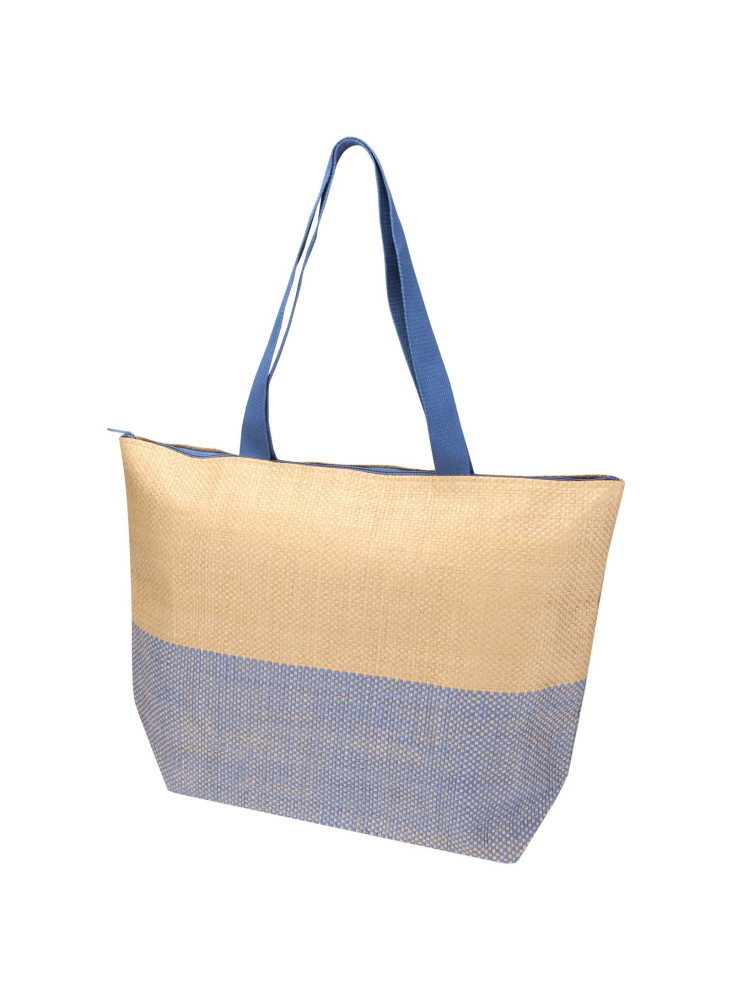 Grand sac fourre-tout en papier paille Rhythm avec fermeture à glissière, 21 L