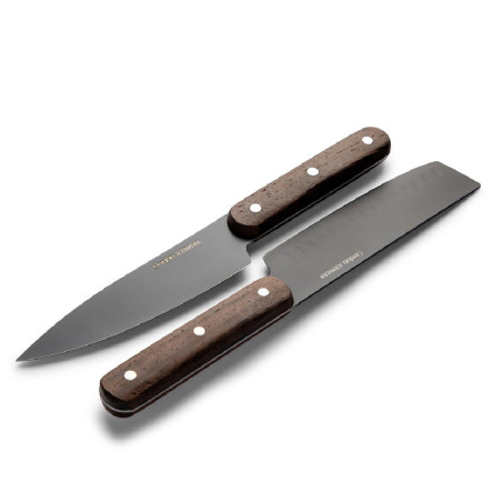 Orrefors Jernverk set de 2 couteaux, noir & bois