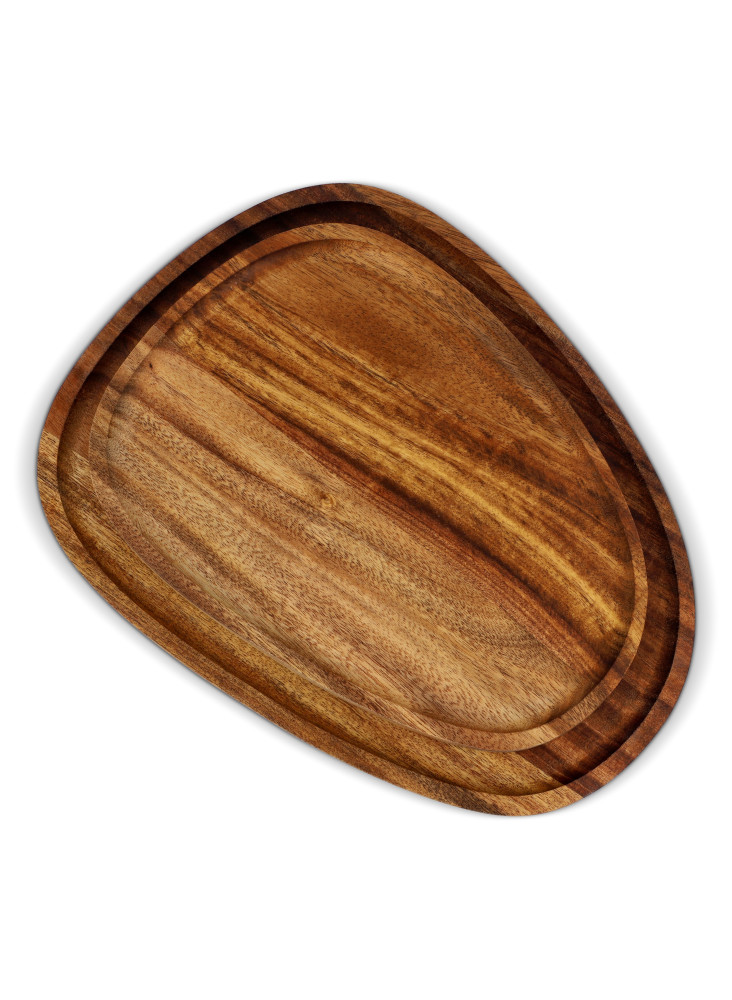 InSideOut 2 paquets de plateaux en bois de forme organique