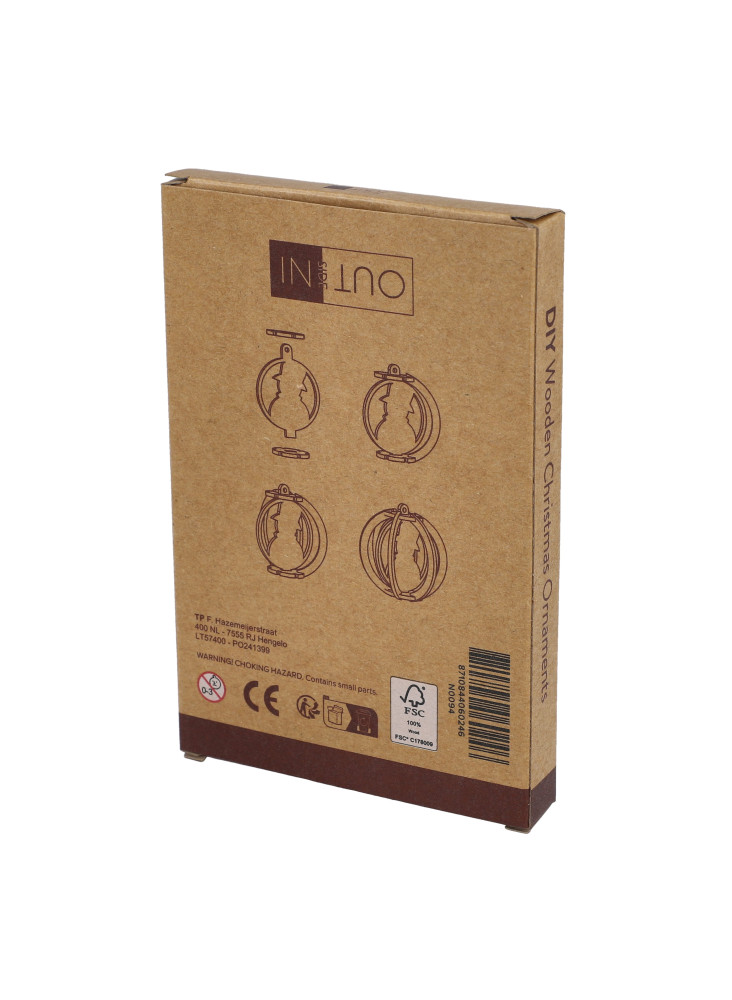 InSideOut Ornement de Noël en bois set de 3