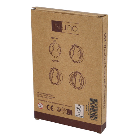 InSideOut Ornement de Noël en bois set de 3