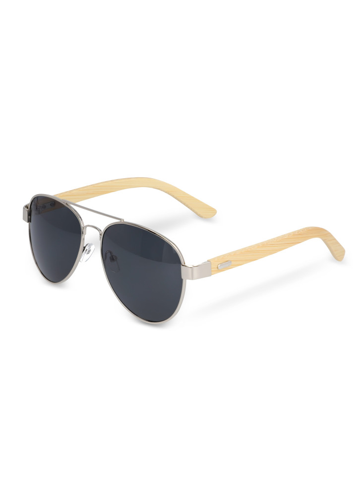 Lunettes de soleil aviateur avec branches en bambou