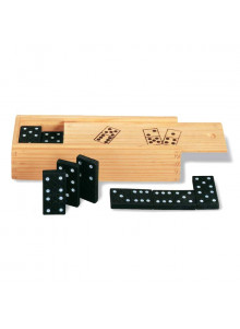 Jeux de domino noir avec boîte en bois