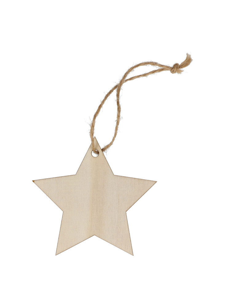 Ornement de Noël en bois en forme d'étoile 