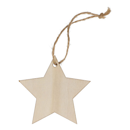 Ornement de Noël en bois en forme d'étoile 