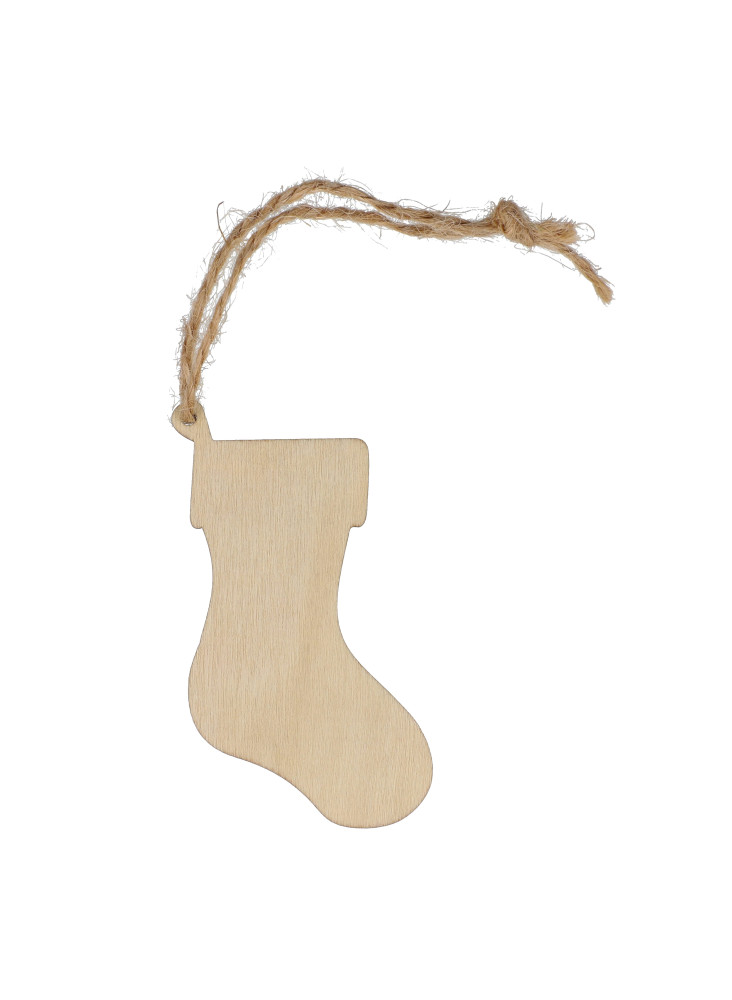 Ornement de Noël en bois en forme de bas