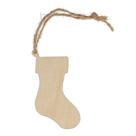 Ornement de Noël en bois en forme de bas