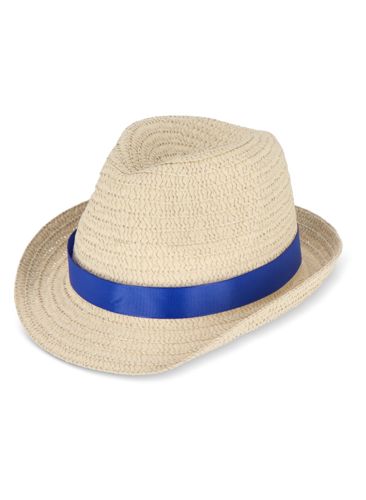 Chapeau de paille végétal avec bande colorée