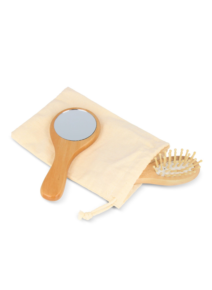 Set de brosses et miroirs en bois Schima superba