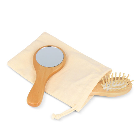 Set de brosses et miroirs en bois Schima superba