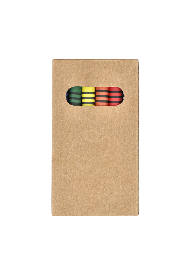 6 crayons de couleur dans une boîte de bricolage